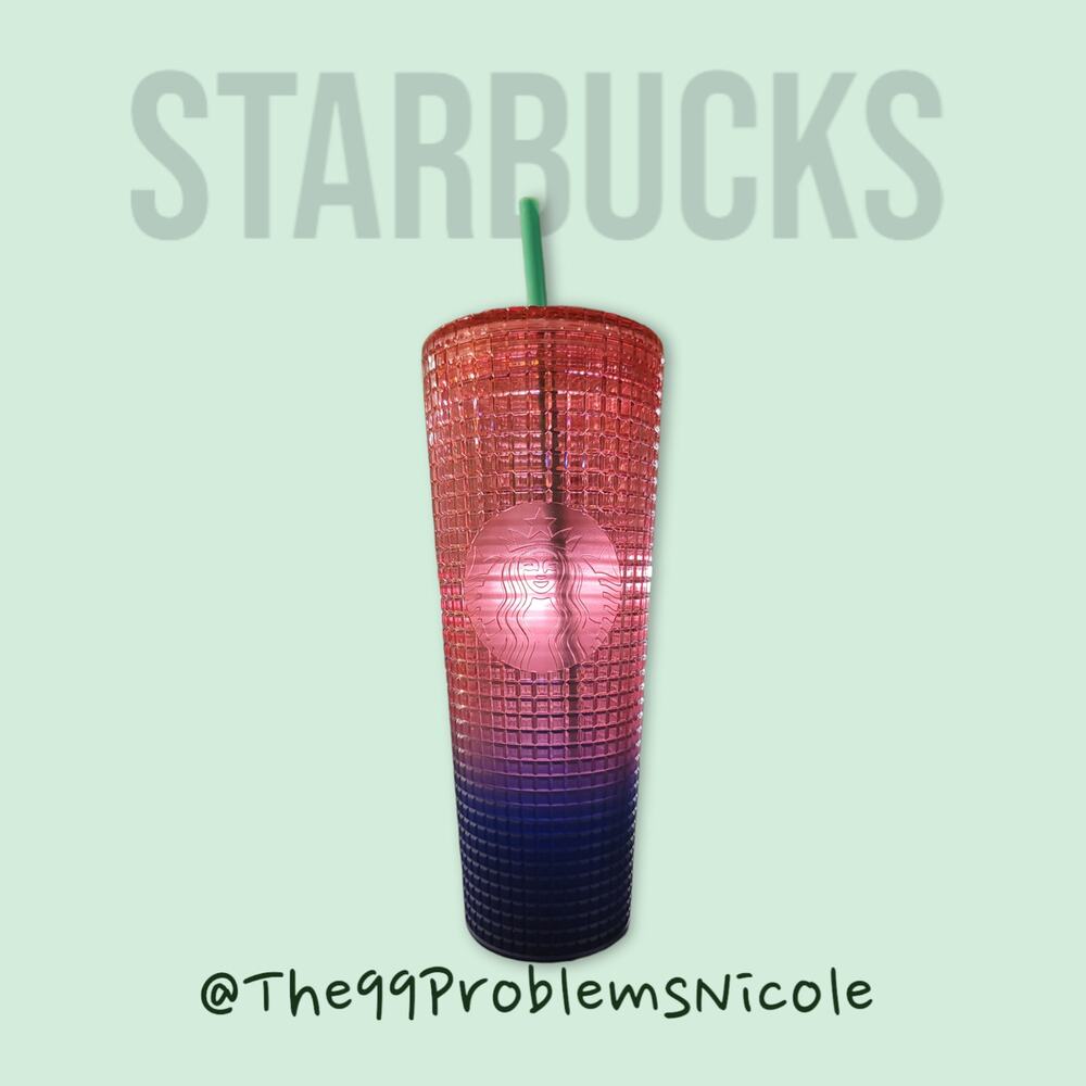 Starbucks 2022 Watermelon Ombré Grid Tumbler